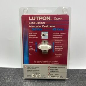 NEW Lutron White GL-603PH-WH Glyder 3-Way Push/Slide Dimmer Light‎ Switch 600W